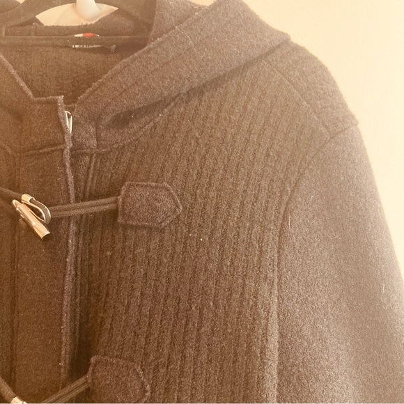 SAINT JAMES Sz 12 Wool Zipper & Button Closure with Hood Ribbed Top Cardigan - Picture 4 of 13